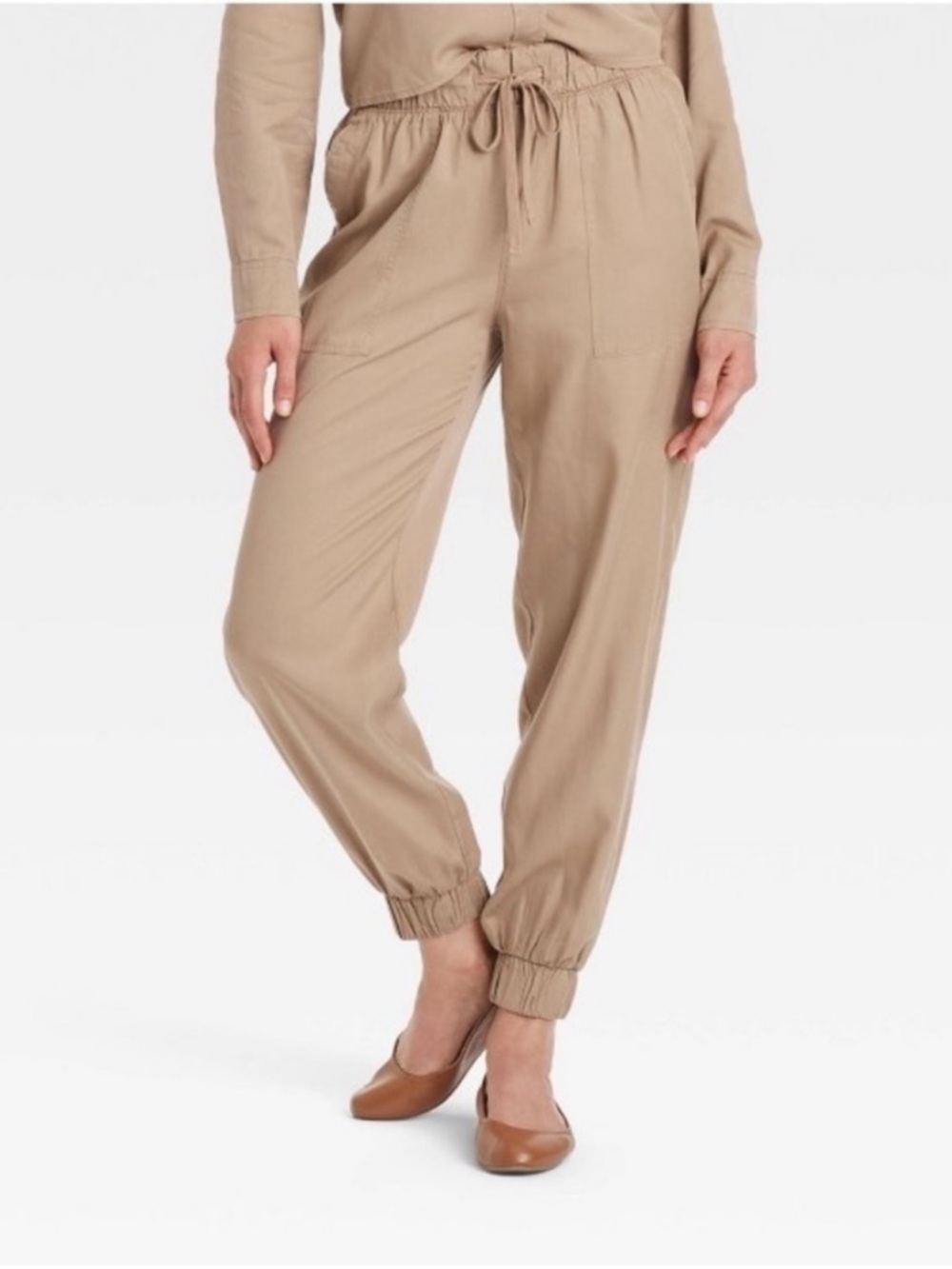 Universal thread Woven Drawstring Jogger Pants in Light Khaki size S. NWT.